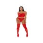 Ensemble 2 Pièces Sheer Intimacy Mesh Bustier Rouge