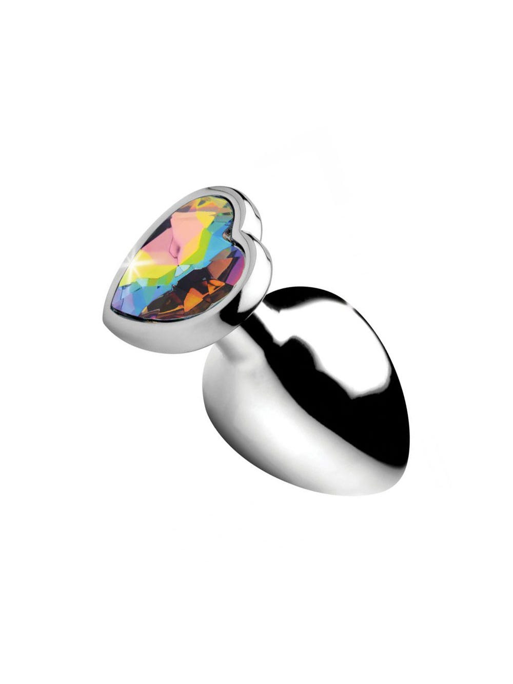 Plug Anal Métal Bijou Rainbow Prism Heart Large main product photo