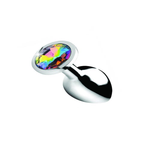 Plug Anal Métal Bijou Rainbow Prism Gem Medium