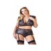 Ensemble 2 Pièces Jarretelles Dentelle & Wetlook Noir GT