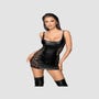 Robe Fuselée Wetlook & Dentelle Noire