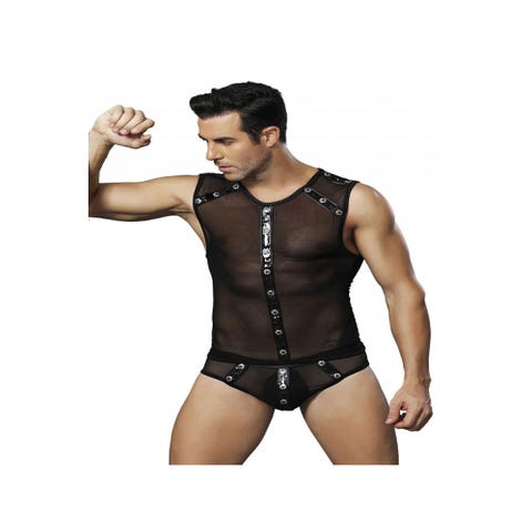 Body Maille Transparente Noir