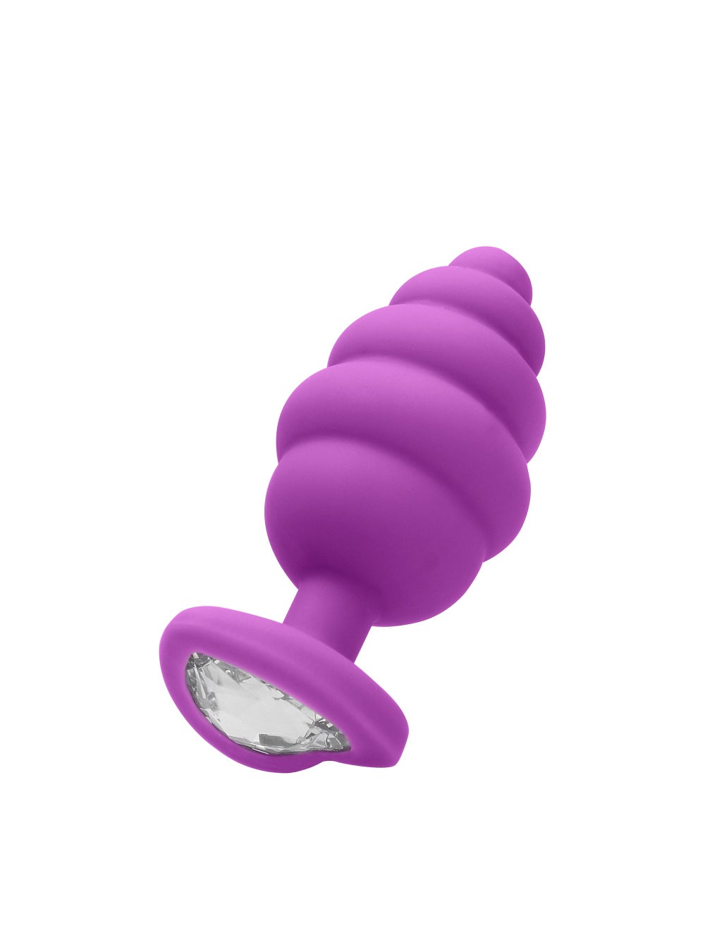 Plug Anal Bijou Large Ribbed Diamond Heart