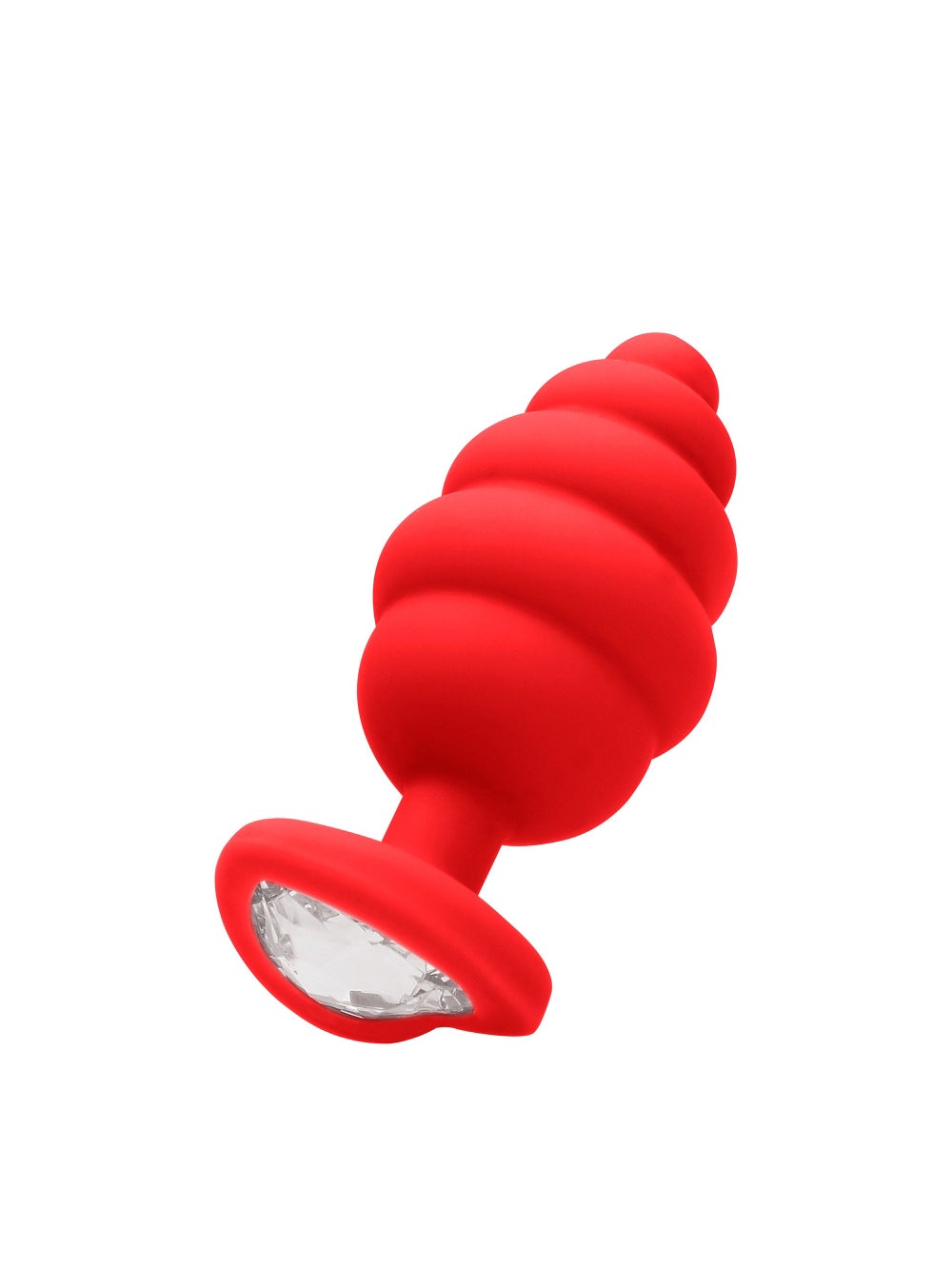 Plug Anal Bijou Large Ribbed Diamond Heart