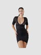 Robe Froncée Transparente Noire