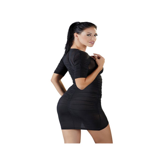 Robe Froncée Transparente Noire