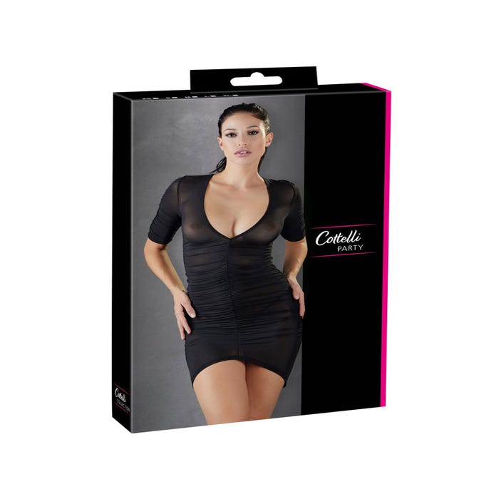 Robe Froncée Transparente Noire