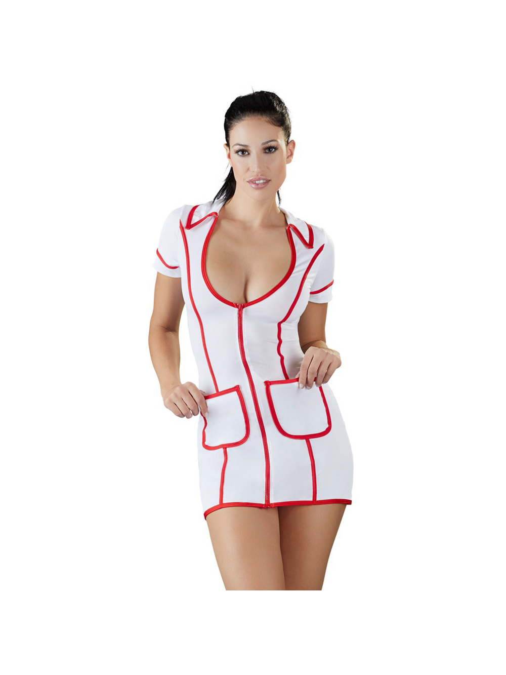 Costume Robe Infirmière Blanc & Rouge