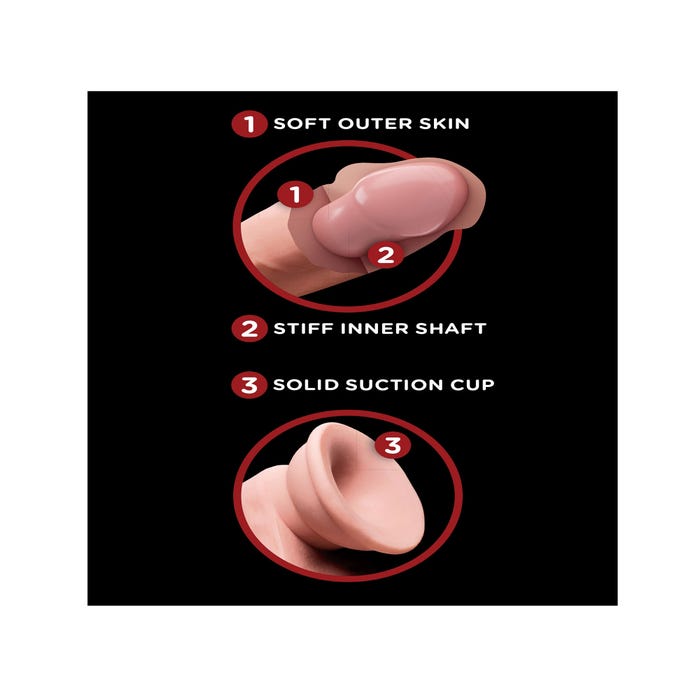 Gode avec Testicules 15,2 cm Triple Density King Cock Plus 3D
