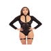 Ensemble 4 Pièces Body Dentelle & Harnais Noir