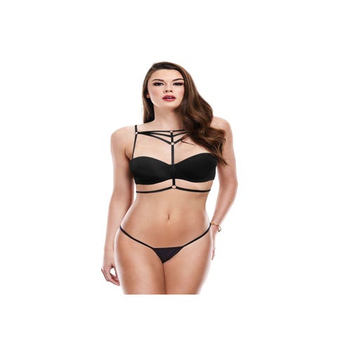 Ensemble 2 Pièces Soutien-Gorge Harnais Noir