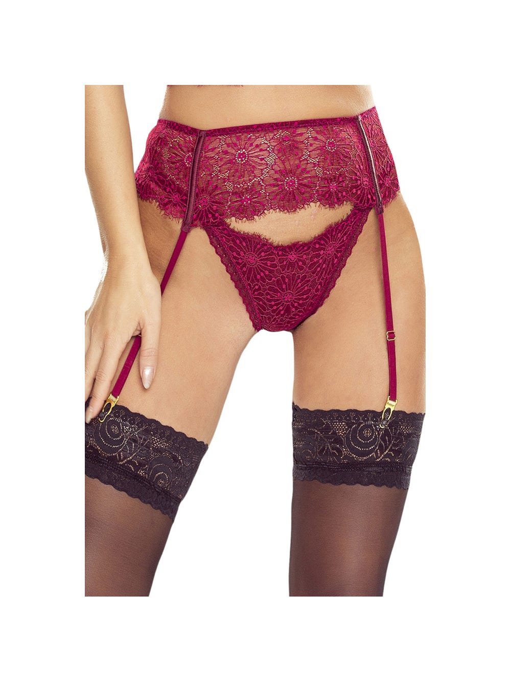 Porte-Jarretelles Passion Glamour PR1636 Bordeaux main product photo