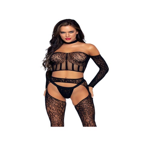 Ensemble 3 Pièces Top & Collant 89278 Noir