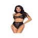 Ensemble 2 Pièces 81632 Top & String Résille Noir
