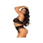 Ensemble 2 Pièces 81632 Top & String Résille Noir