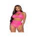 Ensemble 2 Pièces 81632 Top & String Résille Rose Fluo