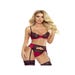 Ensemble 3 Pièces Sexy Volupté PR1618 Noir & Bordeaux