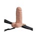 Gode ceinture creux vibrant avec testicules 17,8 cm Hollow Strap-On Rechargeable