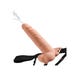 Gode ceinture éjaculateur creux avec testicules 19 cm Hollow Strap-On
