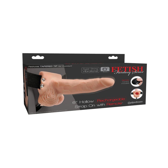 Gode Ceinture Vibrant Télécommandé Hollow Strap-On 15,2 cm Fetish Fantasy Series 