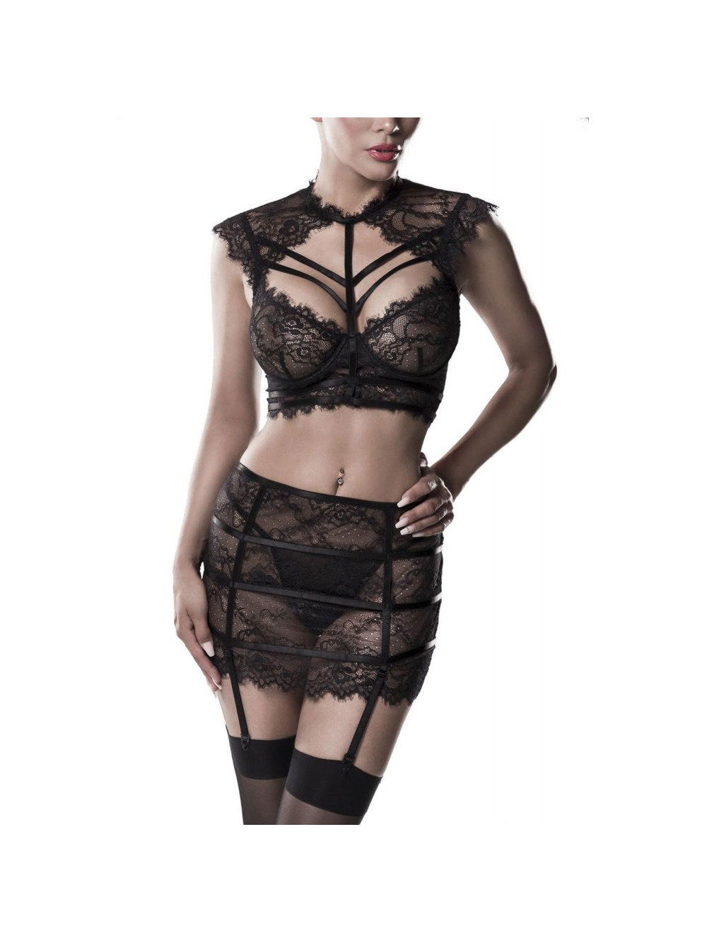 Ensemble 3 Pièces Harnais 15314 Romantic Noir