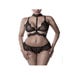 Ensemble 3 Pièces Harnais Dentelle 15312 Romantic Noir
