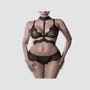 Ensemble 3 Pièces Harnais Dentelle 15312 Romantic Noir