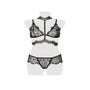 Ensemble 3 Pièces Harnais Dentelle 15312 Romantic Noir