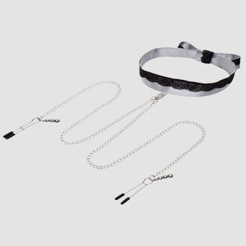 Collier avec Pinces à Tétons Dentelle & Satin Play Nice