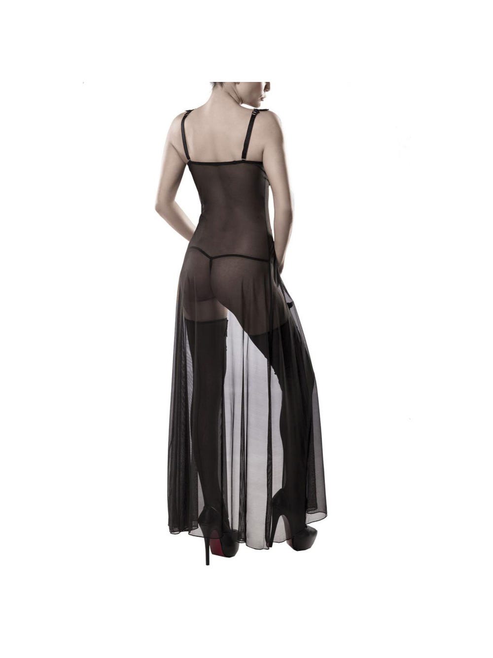 Robe Longue & Bas Col Dentelle 15264 Romantic Noire