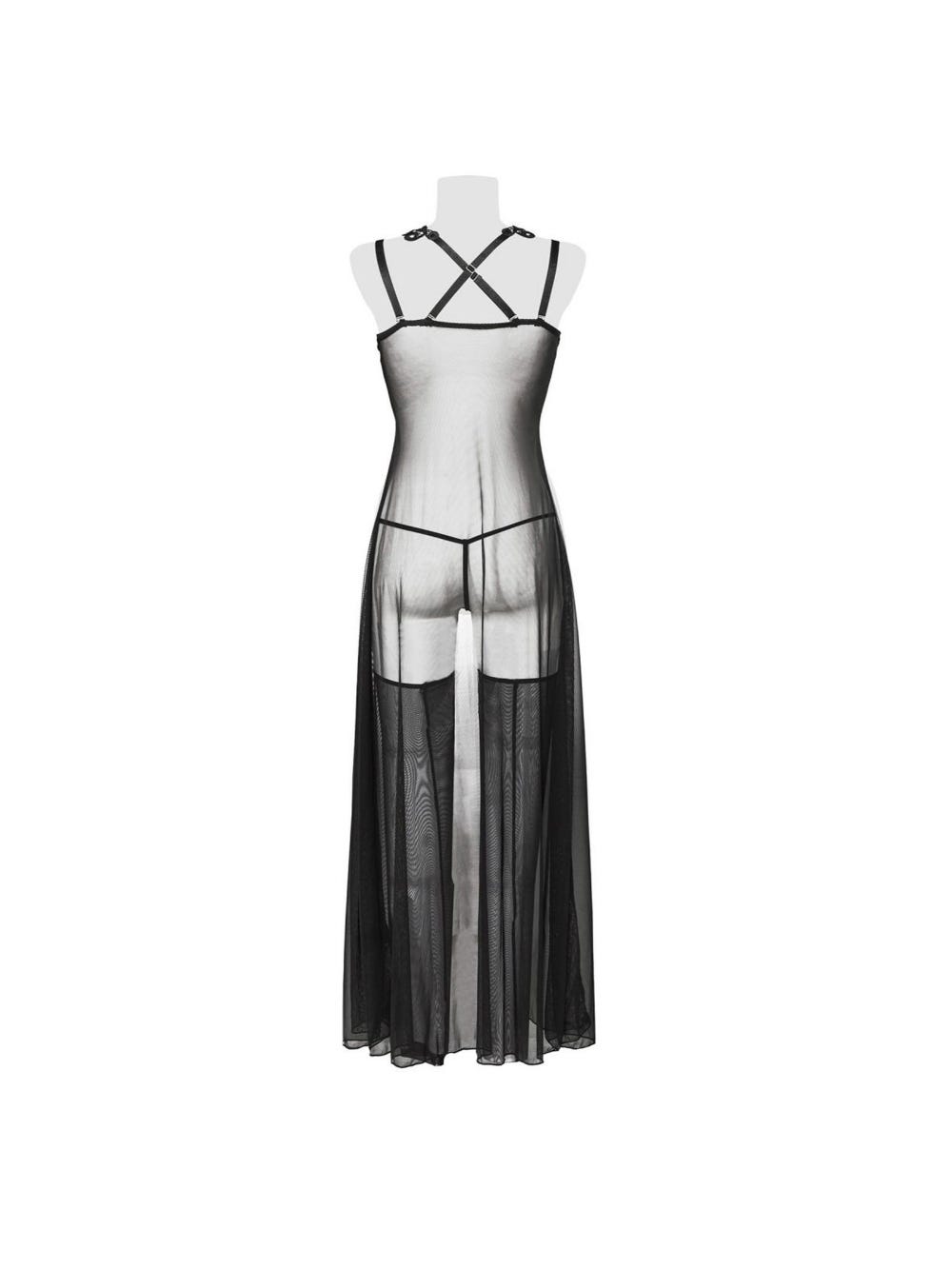 Robe Longue & Bas Col Dentelle 15264 Romantic Noire