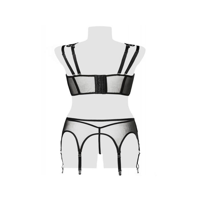 Ensemble 3 Pièces Col Dentelle 15262 Romantic Noir