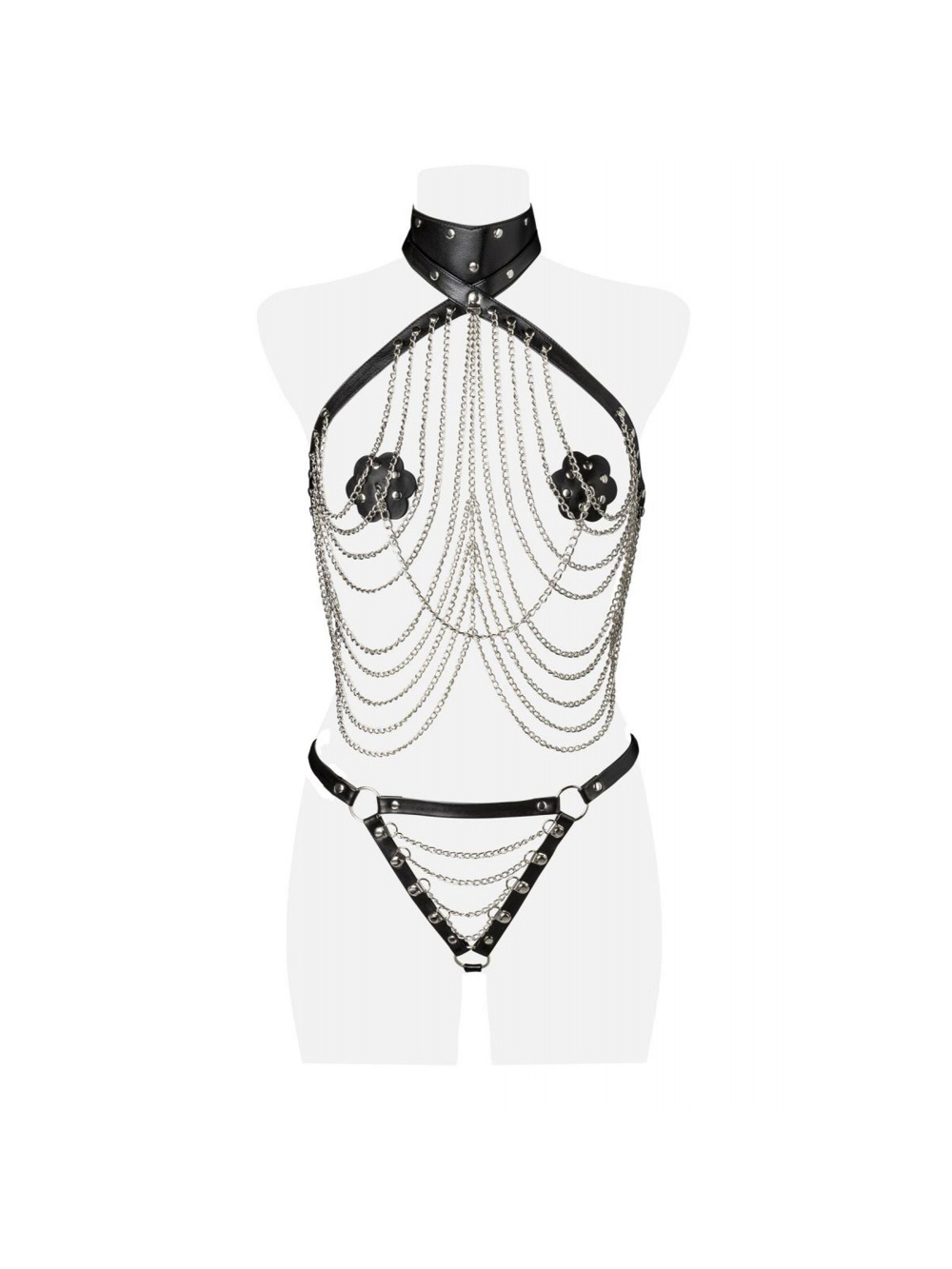 Ensemble 3 Pièces Cuir & Chaines 17580 Dominant Noir main product photo