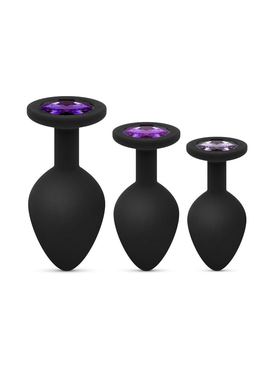 Coffret plug anal Zoé noir 3 pièces 2