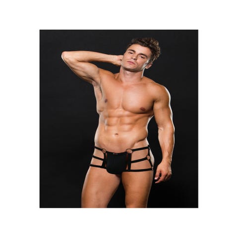 String Effet Boxer Lanières Noir