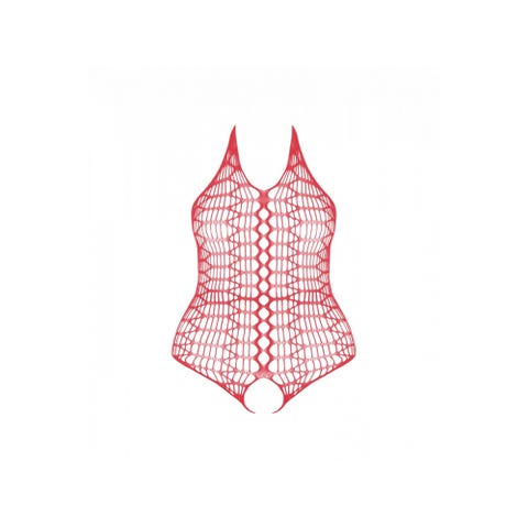 Body Ouvert BS087 Résille Rouge