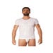 T-Shirt Simili Cuir Ajouré LM811 Blanc