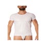 T-Shirt Simili Cuir Ajouré LM811 Blanc