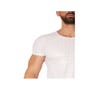 T-Shirt Simili Cuir Ajouré LM811 Blanc