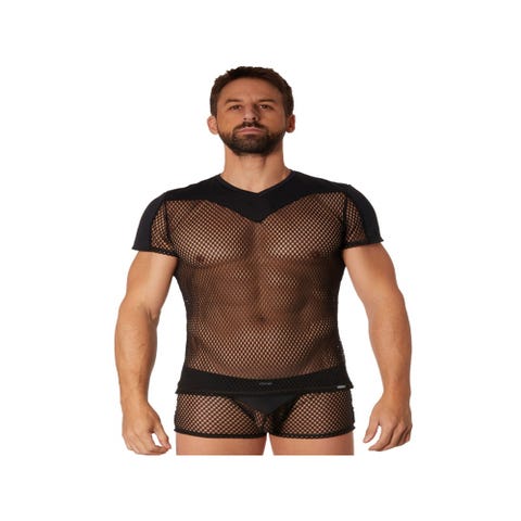 T-Shirt Bi-Matière LM21 Résille Noir