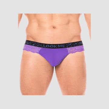 String Tanga LM2006 Dentelle Violet
