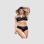Ensemble 2 Pièces Dentelle & Résille 8553 Noir