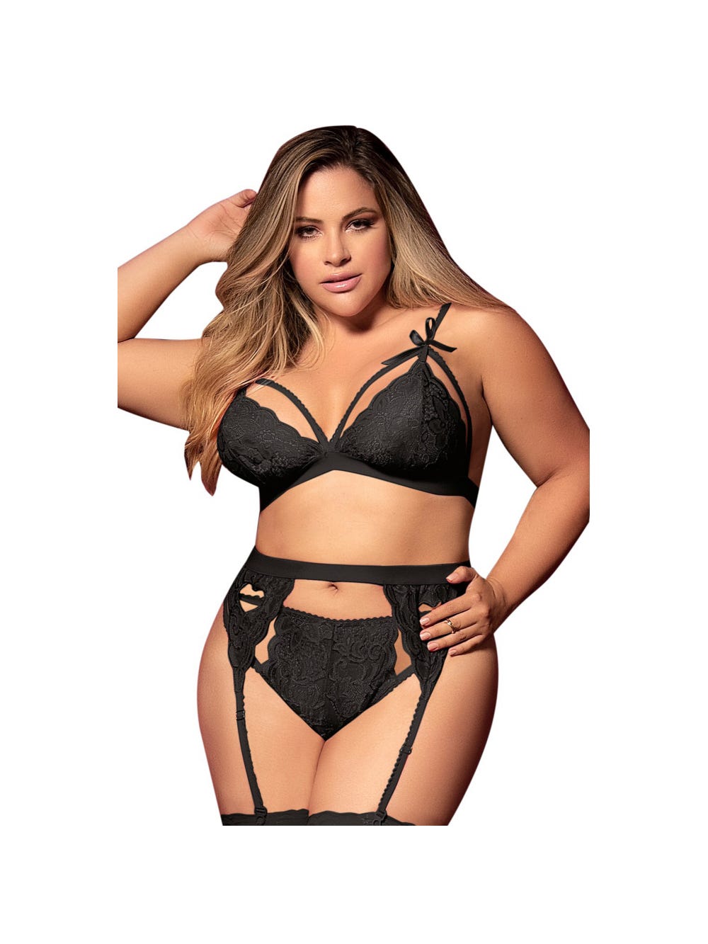 Ensemble 3 Pièces 8221 Dentelle Noir GT main product photo