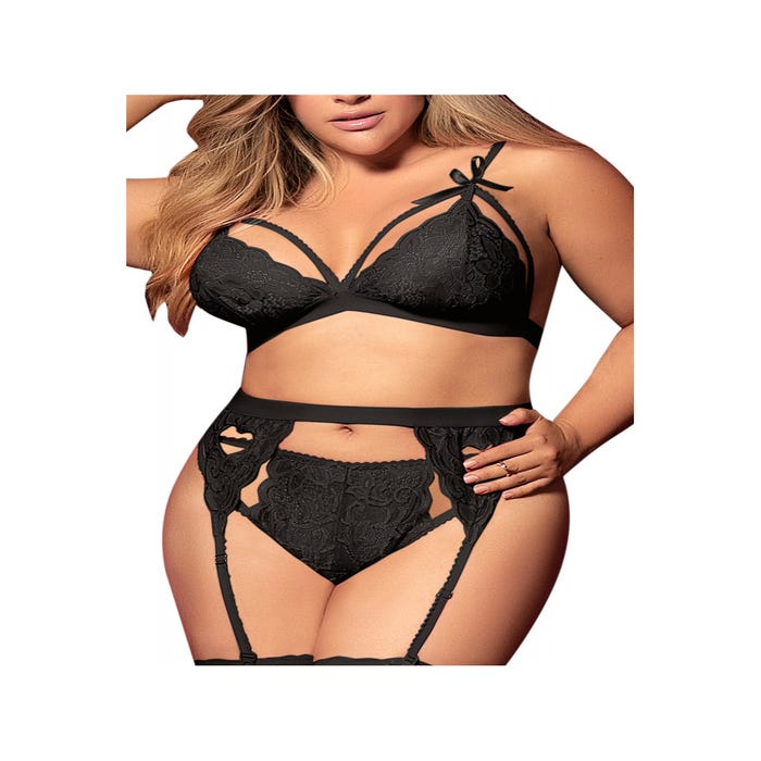 Ensemble 3 Pièces 8221 Dentelle Noir GT