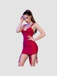 Robe Courte Jarretelles CR4442 Rouge
