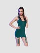 Robe Courte Jarretelles CR4442 Verte
