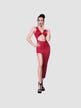 Robe Longue Ajourée CR4445 Rouge