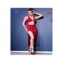 Robe Longue Ajourée CR4445 Rouge