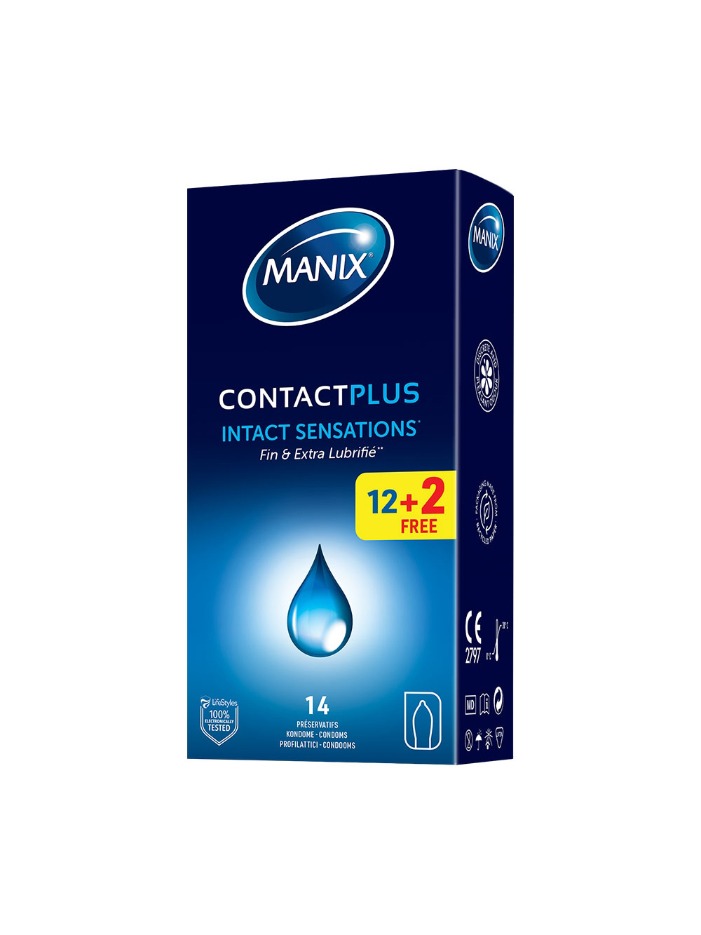 Préservatifs Contact Plus Boîte de 12 + 2 Gratuits
