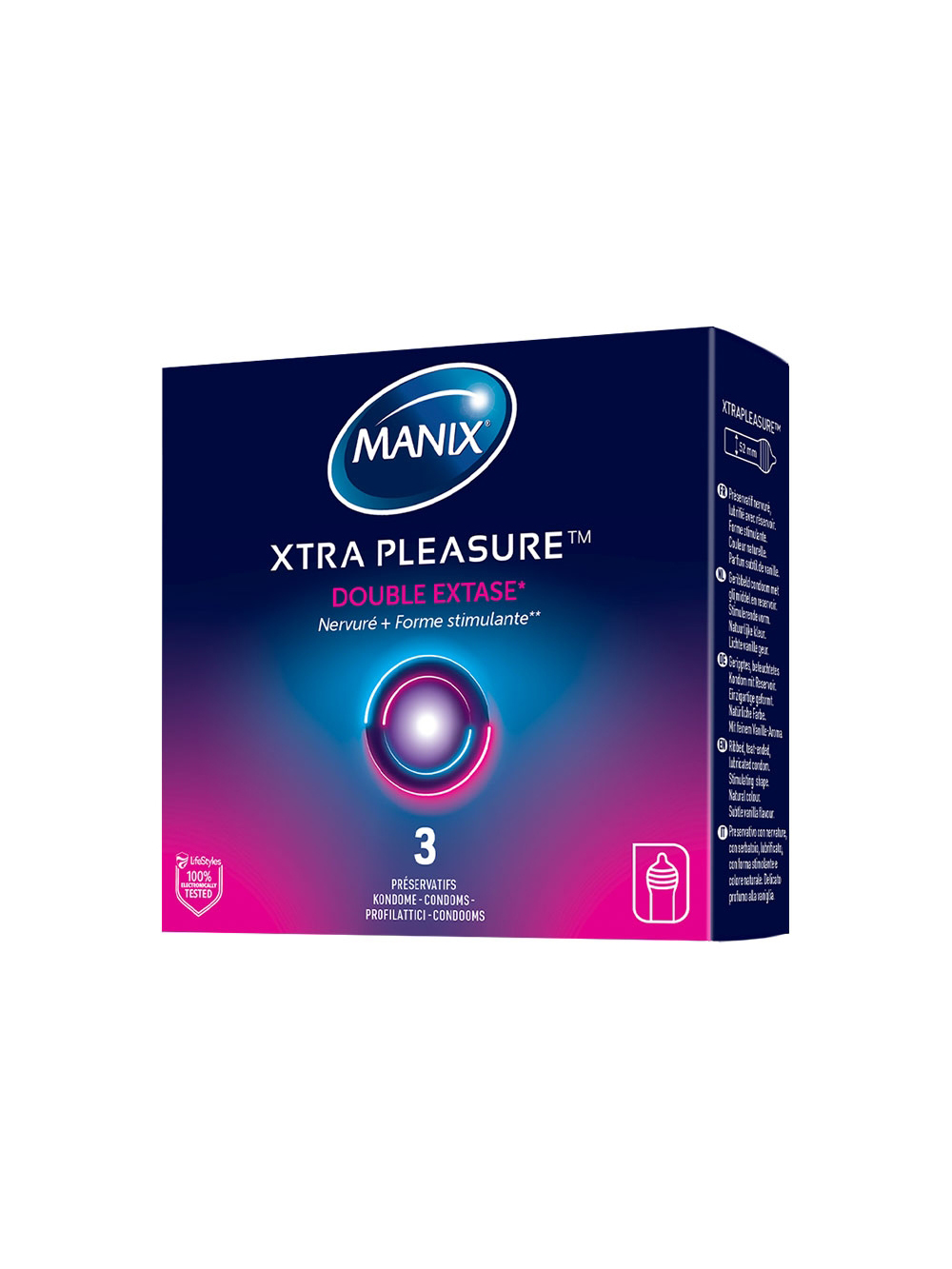 Préservatifs Xtra Pleasure Double Extase Boîte de 3